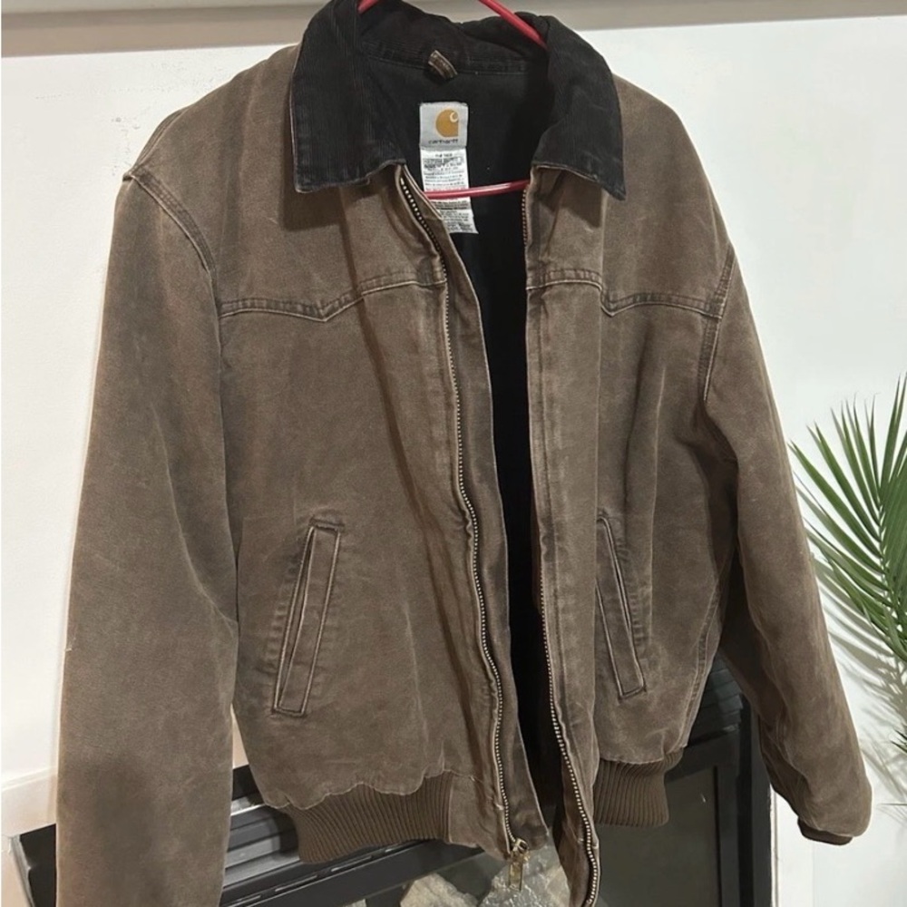 Carhartt Men's Chestnut Santa Fe Bomber Jacket with Black Collar